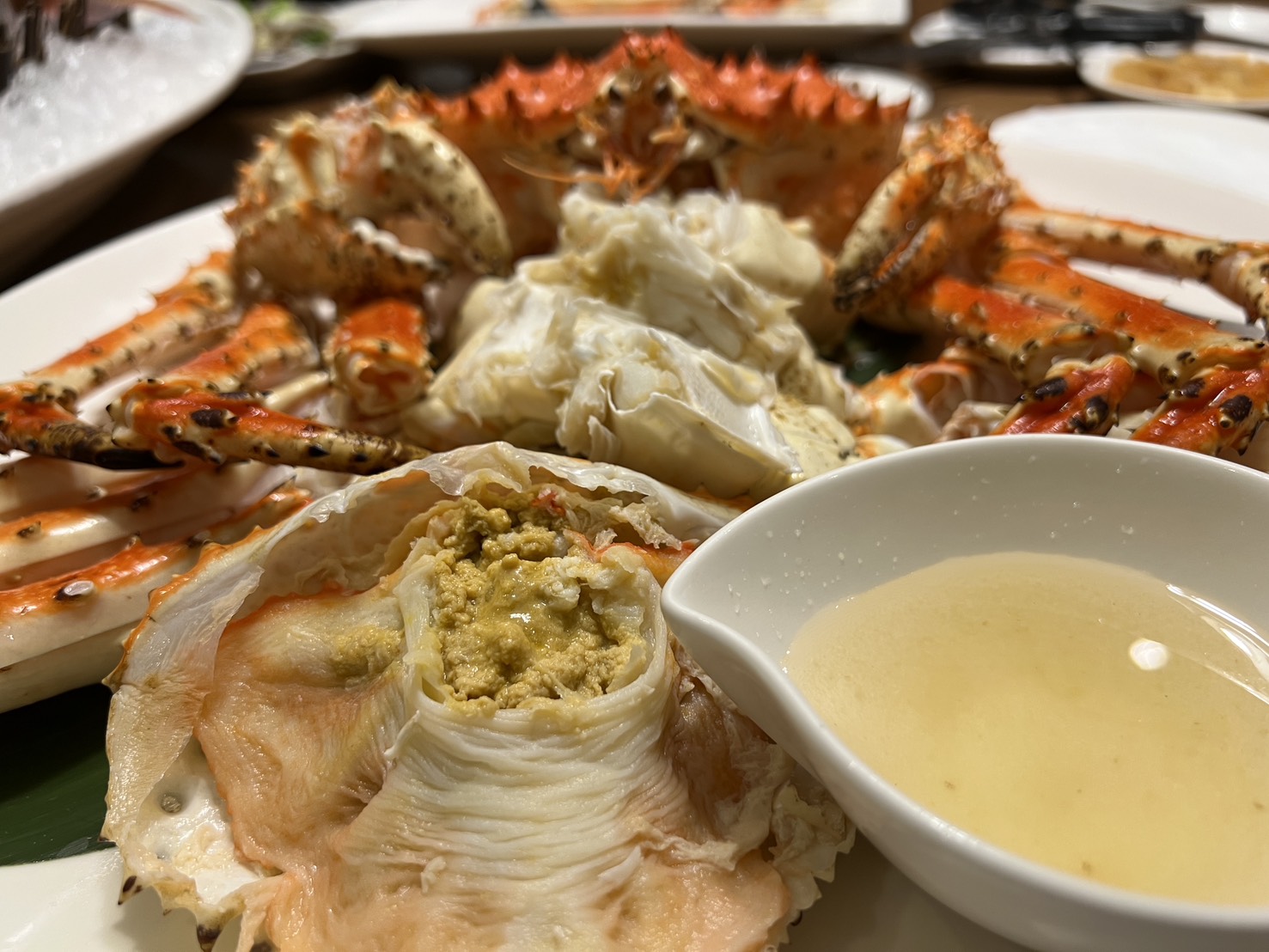 帝王蟹濃郁的蟹膏與蟹黃